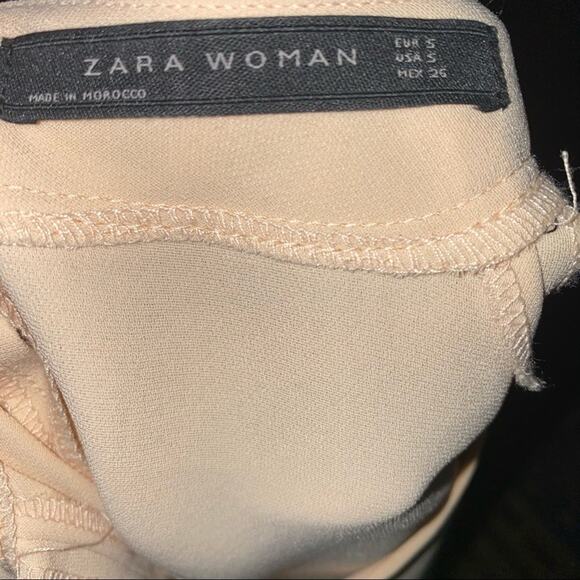 Zara Woman Midi Crop Bell Sleeve Pullover Peach Blouse keyhole closure small - Picture 4 of 4